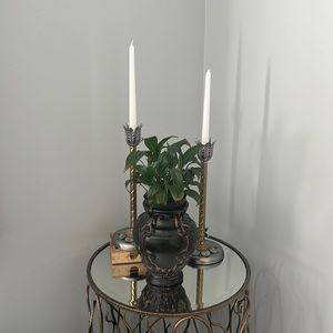 Antique brass French candle holders